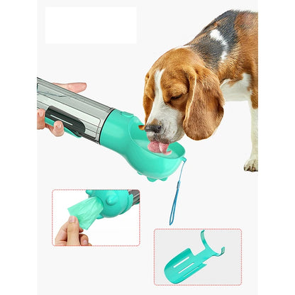 Gourde/bouteille d'eau portable pour animal 3 en 1