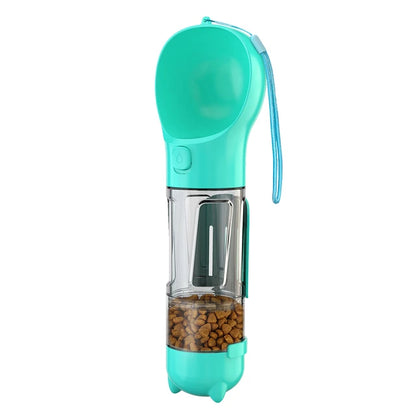 Gourde/bouteille d'eau portable pour animal 3 en 1